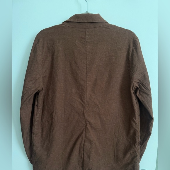 Marine Layer Flora Hemp Blazer Brown Small - Picture 4 of 8